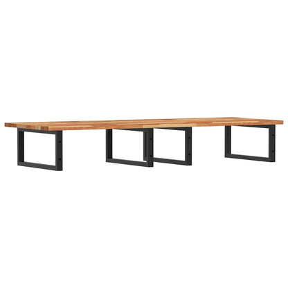 vidaXL Waschbeckenregal Wandmontage Stahl und Akazienholz