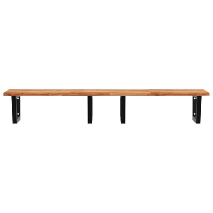 vidaXL Waschbeckenregal Wandmontage Stahl und Akazienholz