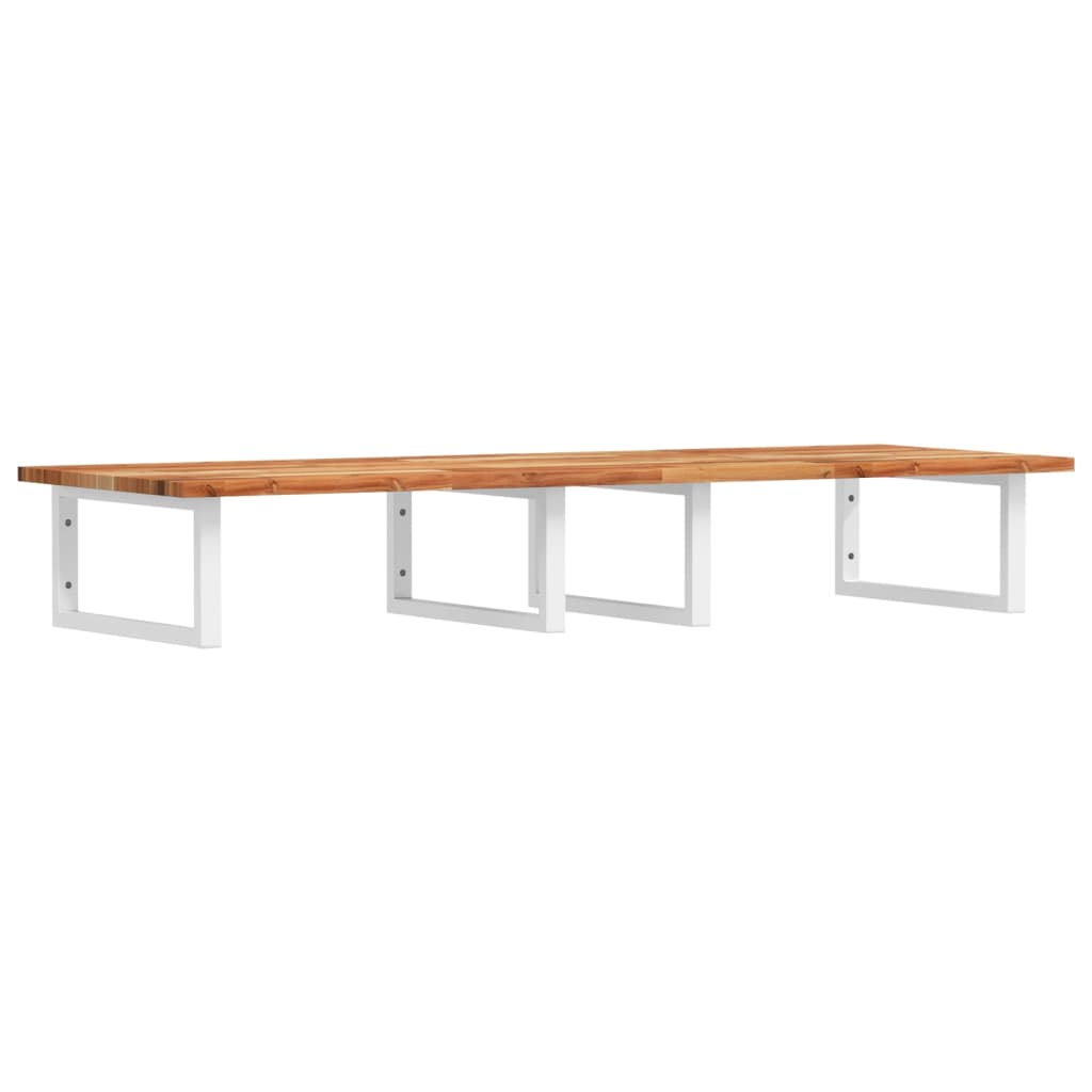 vidaXL Waschbeckenregal Wandmontage Stahl und Akazienholz