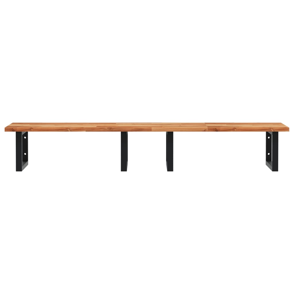 vidaXL Waschbeckenregal Wandmontage Stahl und Akazienholz