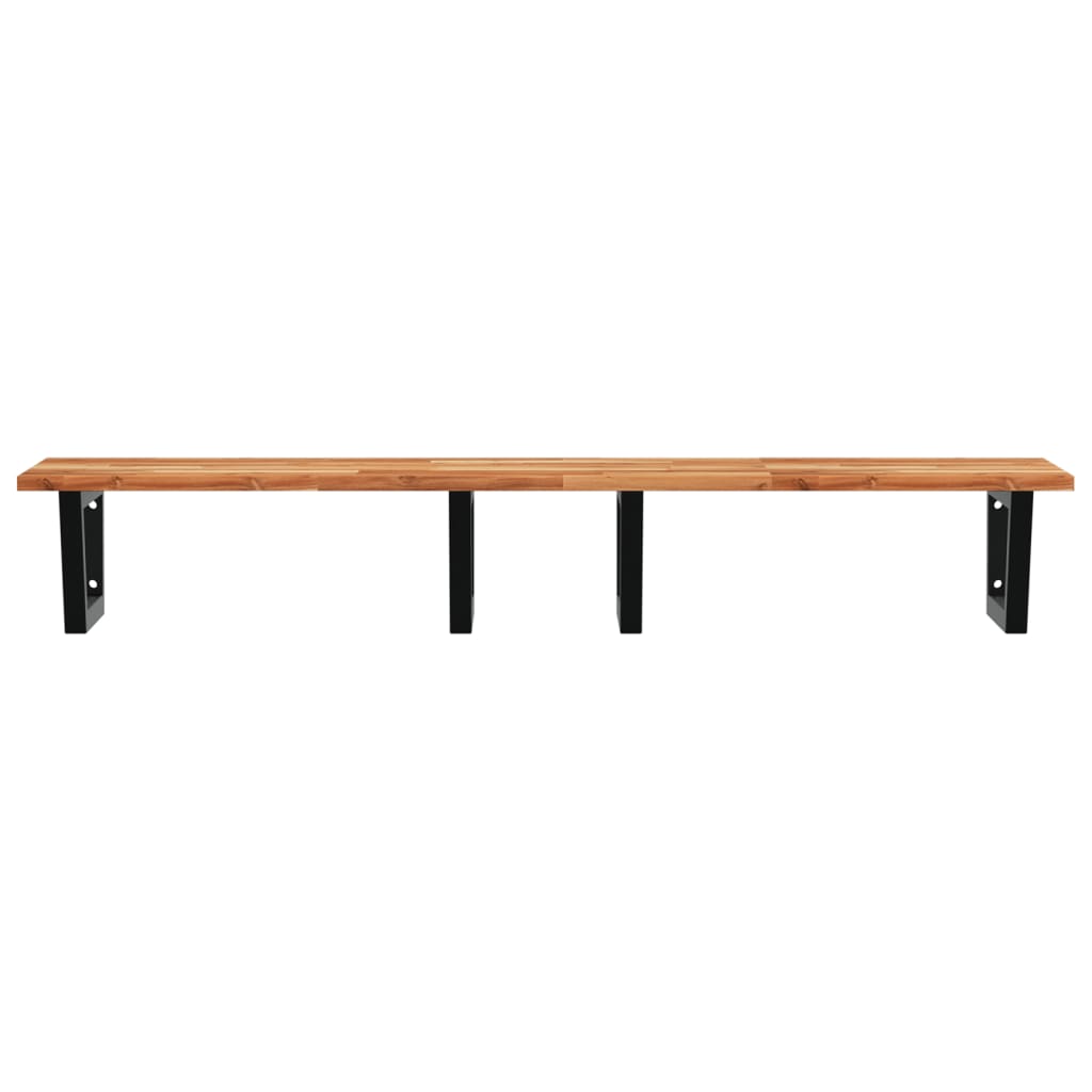 vidaXL Waschbeckenregal Wandmontage Stahl und Akazienholz