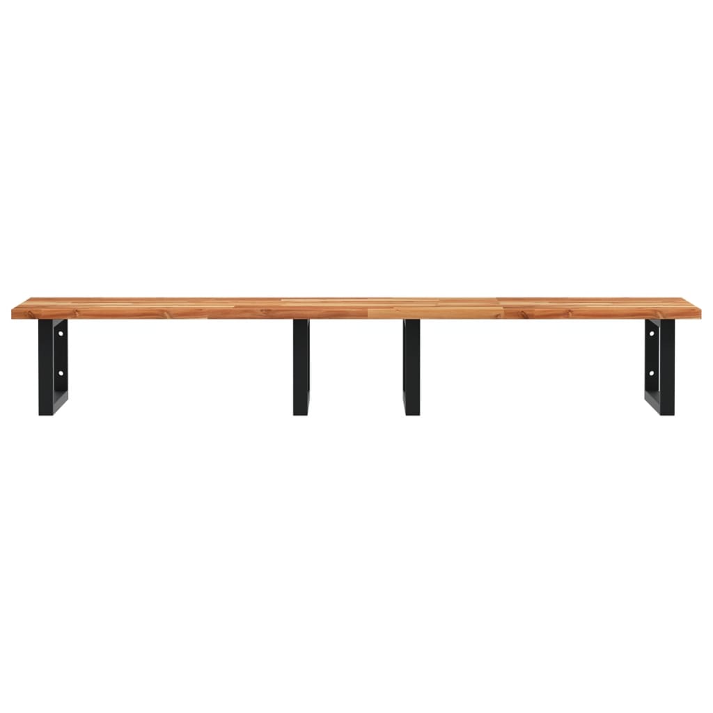 vidaXL Waschbeckenregal Wandmontage Stahl und Akazienholz