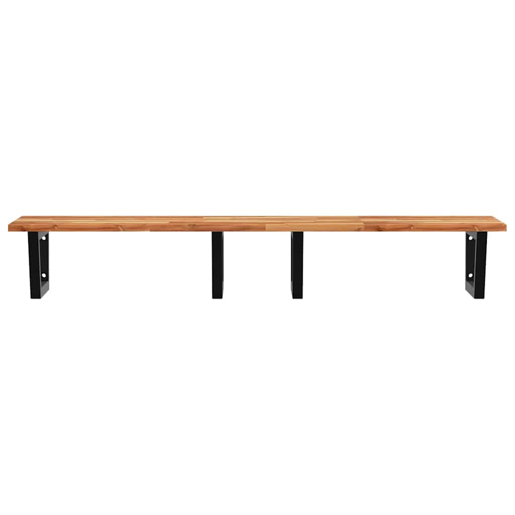 vidaXL Waschbeckenregal Wandmontage Stahl und Akazienholz