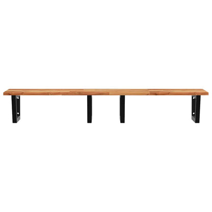 vidaXL Waschbeckenregal Wandmontage Stahl und Akazienholz