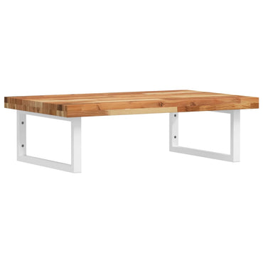 vidaXL Waschbeckenregal Wandmontage Stahl und Akazienholz