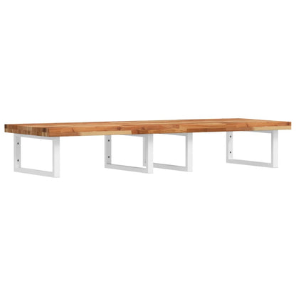 vidaXL Waschbeckenregal Wandmontage Stahl und Akazienholz