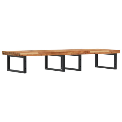 vidaXL Waschbeckenregal Wandmontage Stahl und Akazienholz