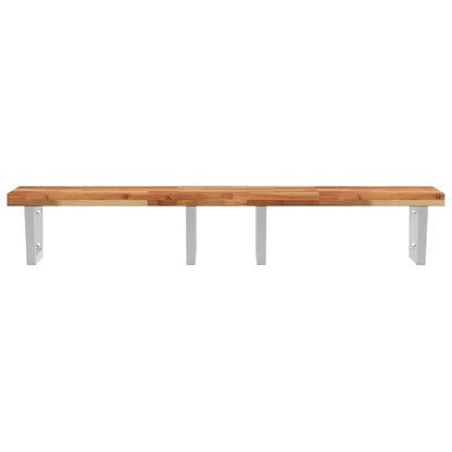 vidaXL Waschbeckenregal Wandmontage Stahl und Akazienholz