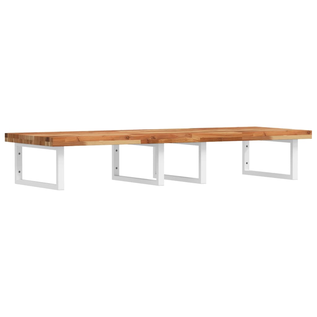 vidaXL Waschbeckenregal Wandmontage Stahl und Akazienholz