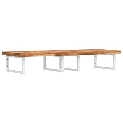 vidaXL Waschbeckenregal Wandmontage Stahl und Akazienholz