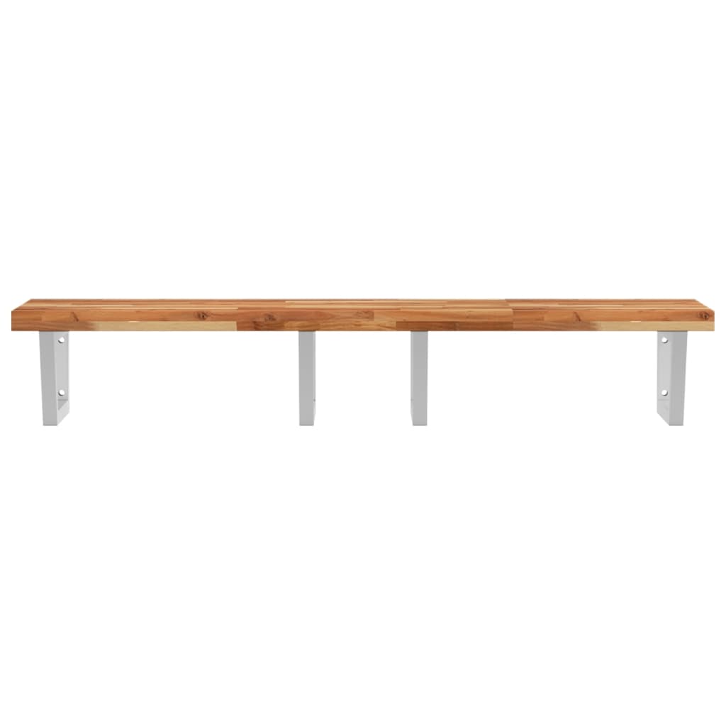 vidaXL Waschbeckenregal Wandmontage Stahl und Akazienholz
