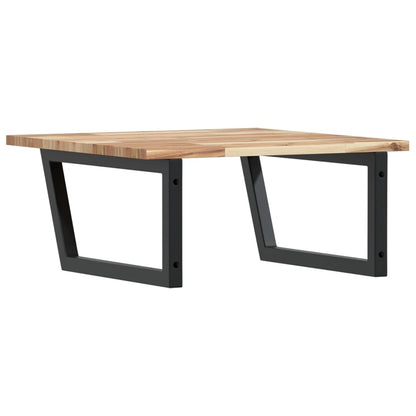 vidaXL Waschbeckenregal Wandmontage Stahl und Akazienholz
