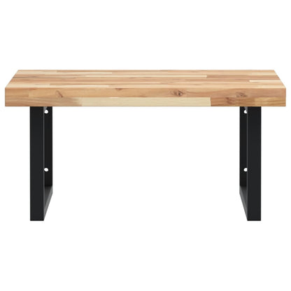 vidaXL Étagère de lavabo murale en acier et bois d'acacia