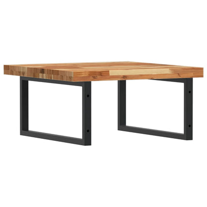 vidaXL Waschbeckenregal Wandmontage Stahl und Akazienholz
