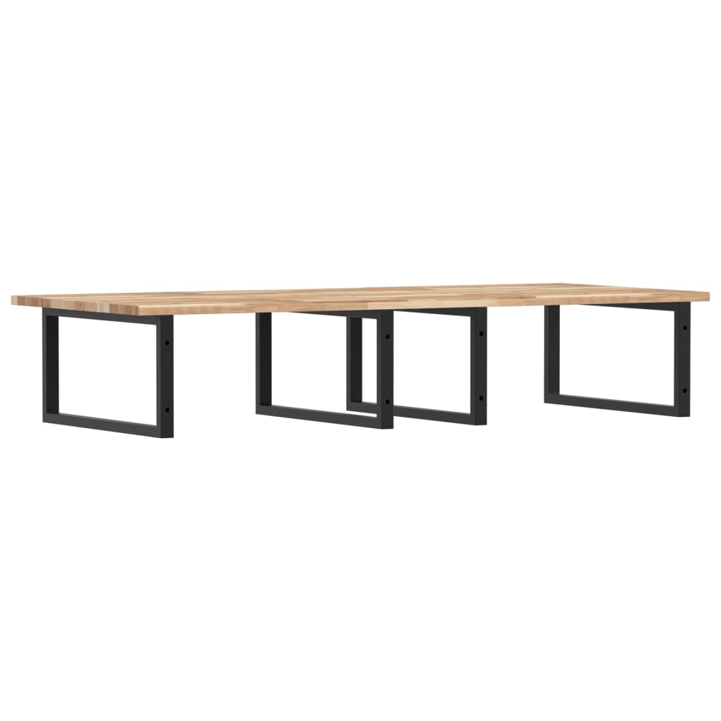 vidaXL Waschbeckenregal Wandmontage Stahl und Akazienholz