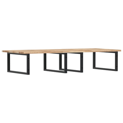 vidaXL Waschbeckenregal Wandmontage Stahl und Akazienholz