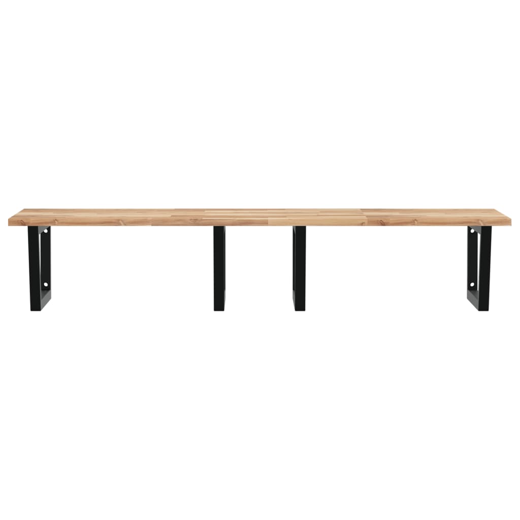 vidaXL Waschbeckenregal Wandmontage Stahl und Akazienholz