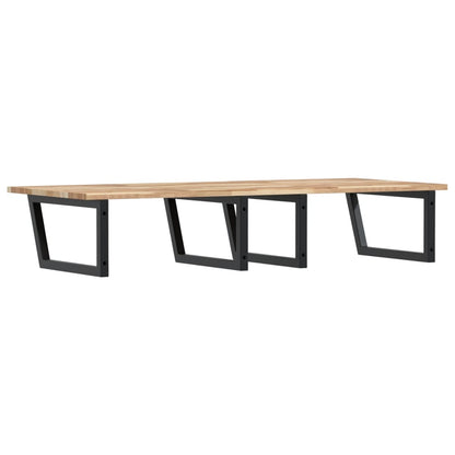 vidaXL Waschbeckenregal Wandmontage Stahl und Akazienholz