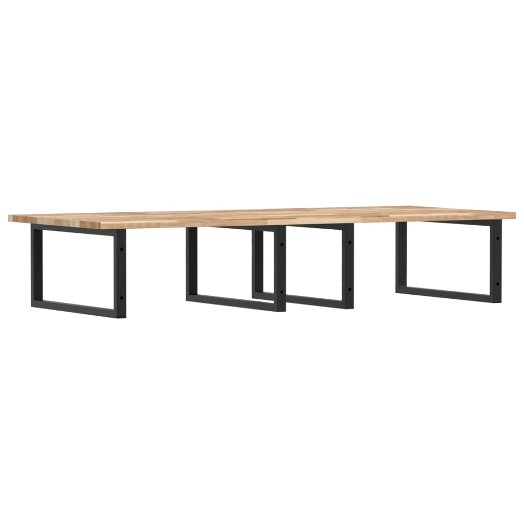 vidaXL Waschbeckenregal Wandmontage Stahl und Akazienholz