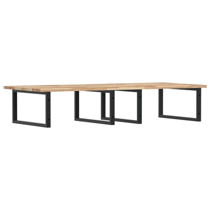 vidaXL Waschbeckenregal Wandmontage Stahl und Akazienholz