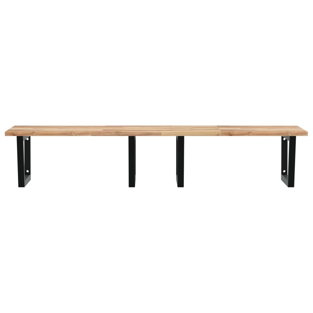 vidaXL Waschbeckenregal Wandmontage Stahl und Akazienholz
