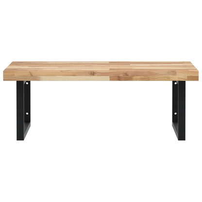 vidaXL Waschbeckenregal Wandmontage Stahl und Akazienholz