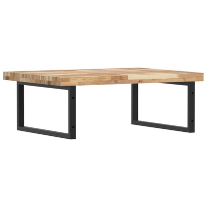 vidaXL Waschbeckenregal Wandmontage Stahl und Akazienholz