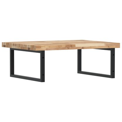 vidaXL Waschbeckenregal Wandmontage Stahl und Akazienholz