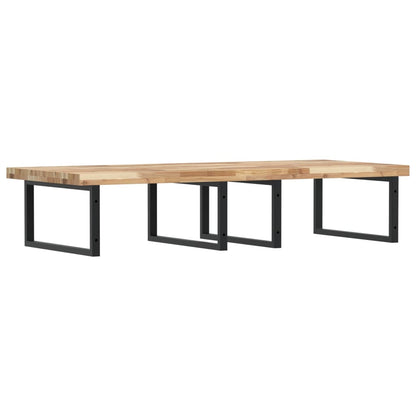 vidaXL Waschbeckenregal Wandmontage Stahl und Akazienholz