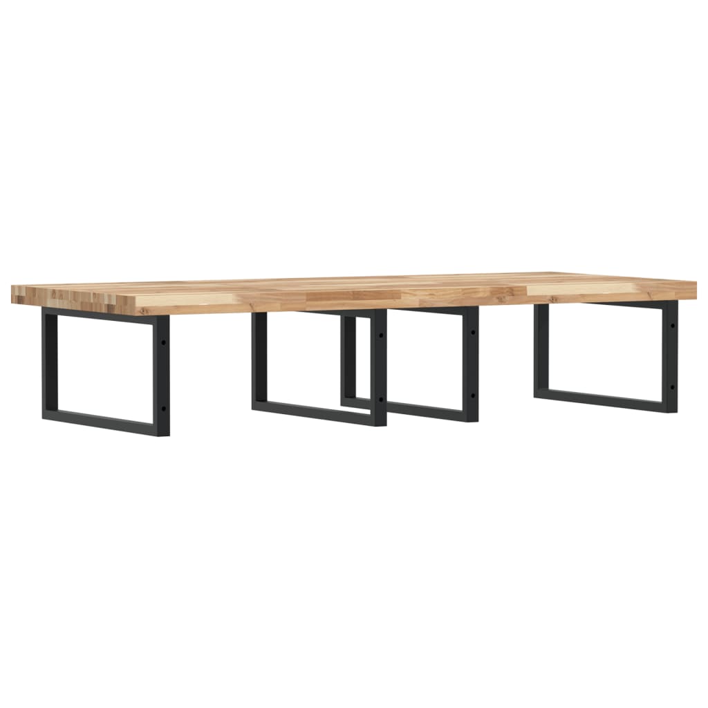 vidaXL Waschbeckenregal Wandmontage Stahl und Akazienholz