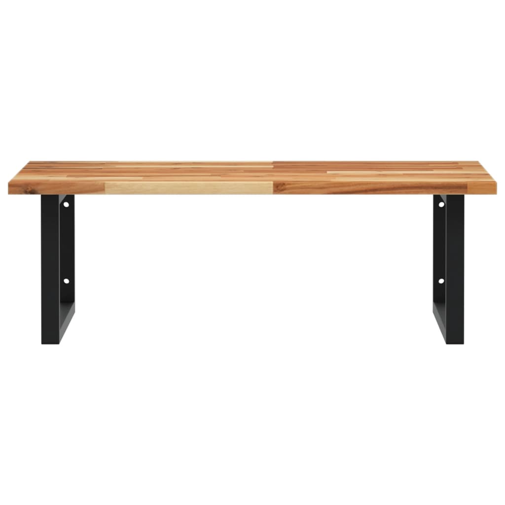 vidaXL Waschbeckenregal Wandmontage Stahl und Akazienholz
