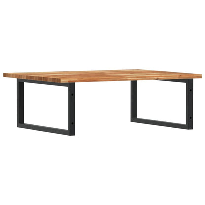 vidaXL Waschbeckenregal Wandmontage Stahl und Akazienholz
