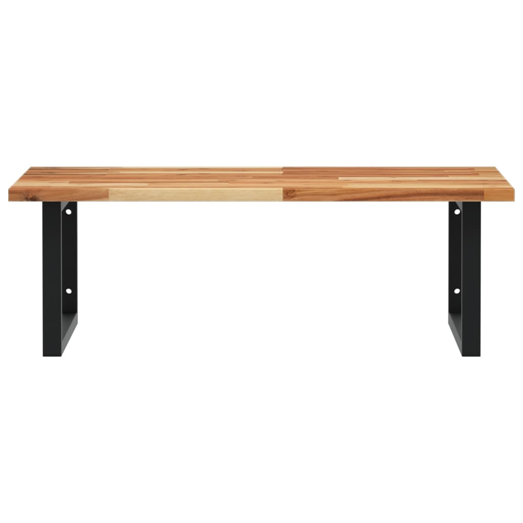 vidaXL Waschbeckenregal Wandmontage Stahl und Akazienholz