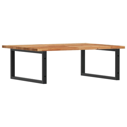 vidaXL Waschbeckenregal Wandmontage Stahl und Akazienholz