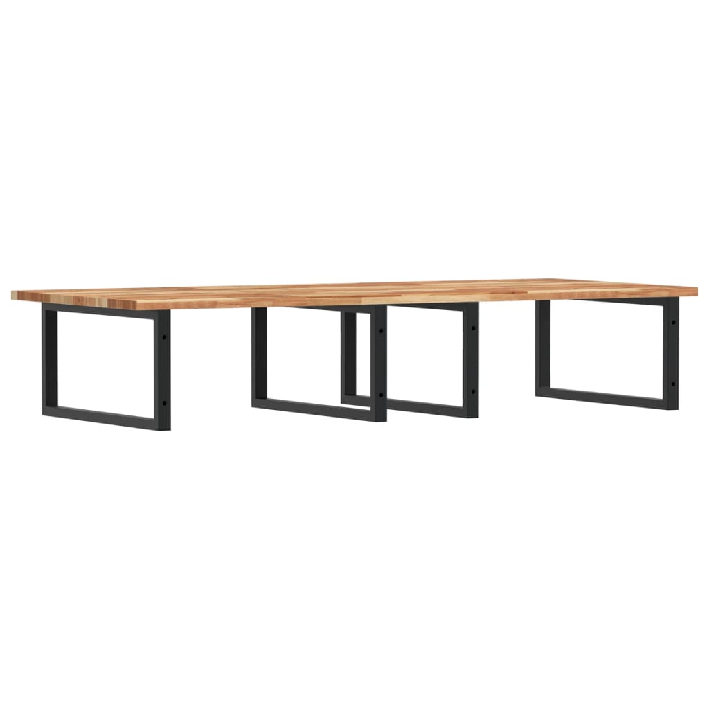 vidaXL Waschbeckenregal Wandmontage Stahl und Akazienholz