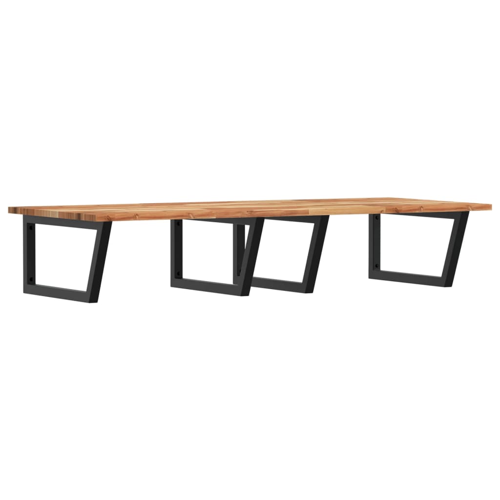 vidaXL Waschbeckenregal Wandmontage Stahl und Akazienholz