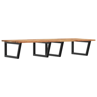 vidaXL Waschbeckenregal Wandmontage Stahl und Akazienholz