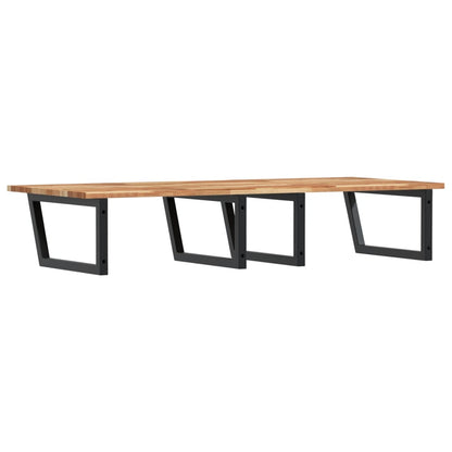 vidaXL Waschbeckenregal Wandmontage Stahl und Akazienholz