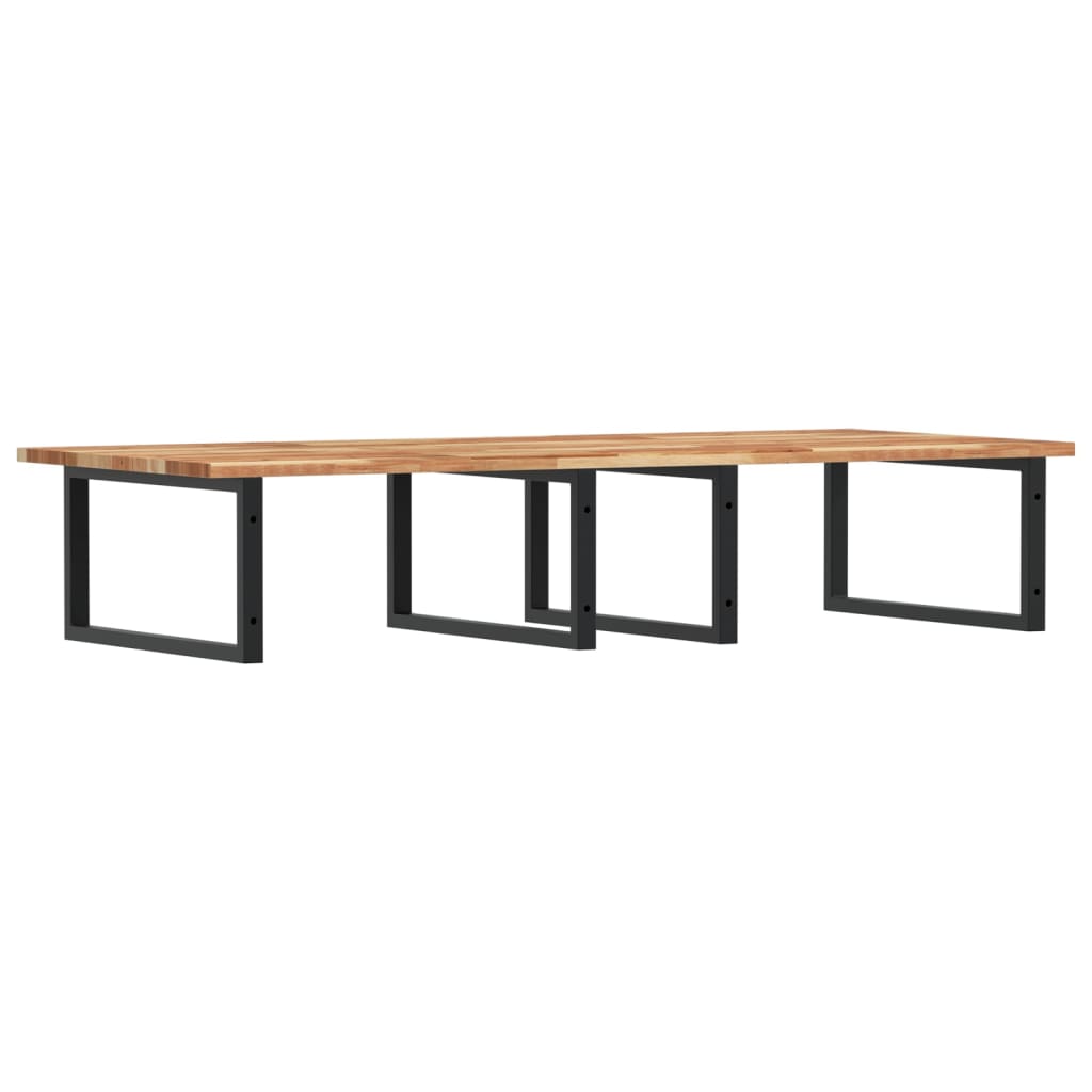 vidaXL Waschbeckenregal Wandmontage Stahl und Akazienholz