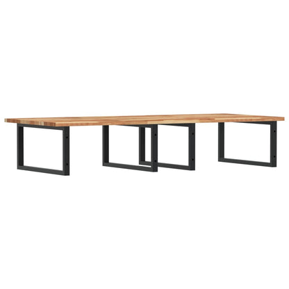 vidaXL Waschbeckenregal Wandmontage Stahl und Akazienholz