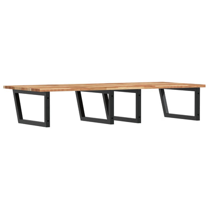 vidaXL Waschbeckenregal Wandmontage Stahl und Akazienholz