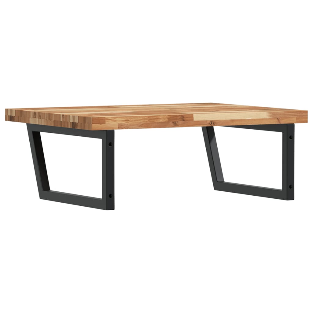 vidaXL Waschbeckenregal Wandmontage Stahl und Akazienholz