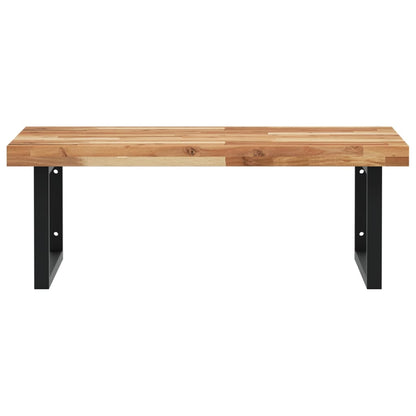 vidaXL Waschbeckenregal Wandmontage Stahl und Akazienholz