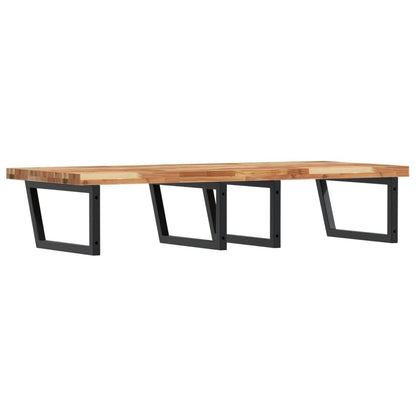 vidaXL Waschbeckenregal Wandmontage Stahl und Akazienholz