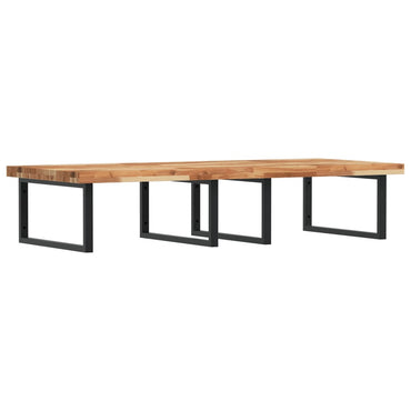 vidaXL Waschbeckenregal Wandmontage Stahl und Akazienholz
