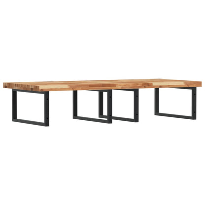 vidaXL Waschbeckenregal Wandmontage Stahl und Akazienholz