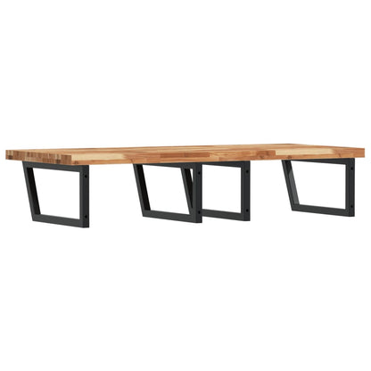 vidaXL Waschbeckenregal Wandmontage Stahl und Akazienholz