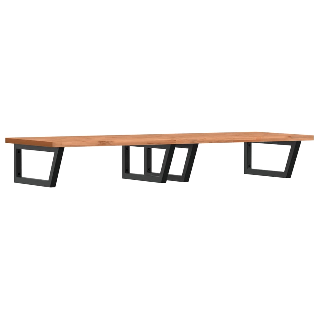 vidaXL Waschbeckenregal Wandmontage Stahl und Massivholz Buche