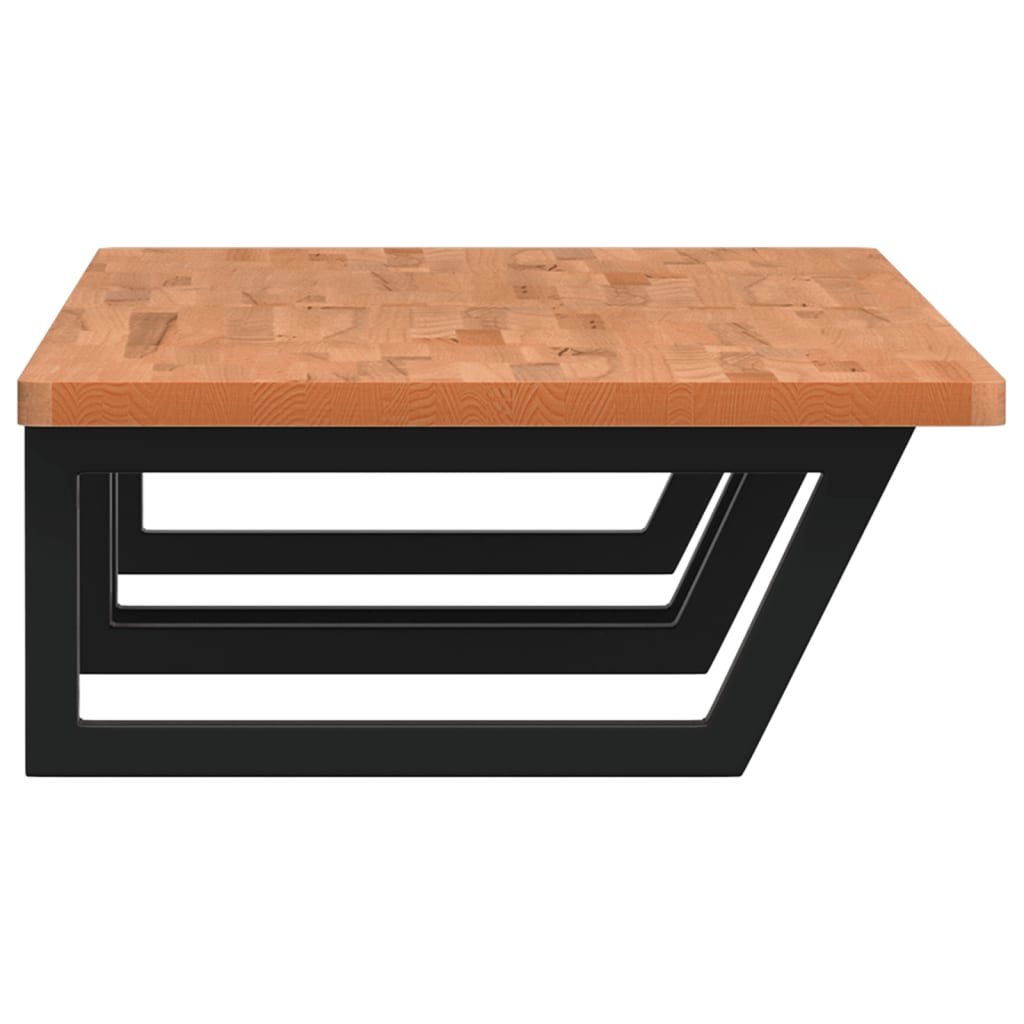 vidaXL Waschbeckenregal Wandmontage Stahl und Massivholz Buche