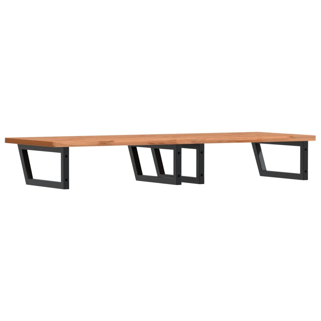 vidaXL Waschbeckenregal Wandmontage Stahl und Massivholz Buche